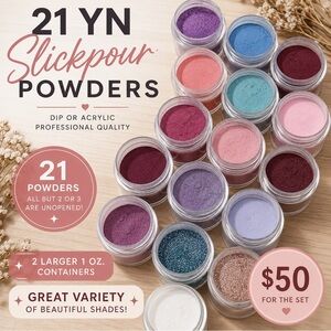✨ 21 Young Nails Slickpour Powders Bundle | Dip & Acrylic | Pro Nail Set